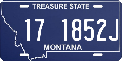 MT license plate 171852J