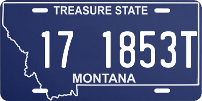 MT license plate 171853T