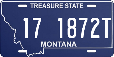 MT license plate 171872T
