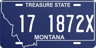 MT license plate 171872X