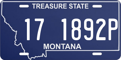 MT license plate 171892P