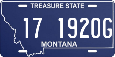 MT license plate 171920G