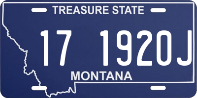 MT license plate 171920J