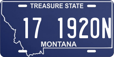 MT license plate 171920N