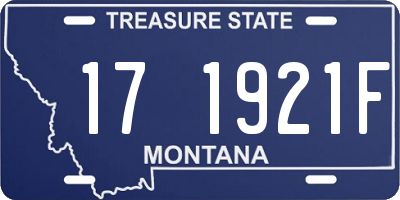 MT license plate 171921F