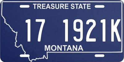 MT license plate 171921K