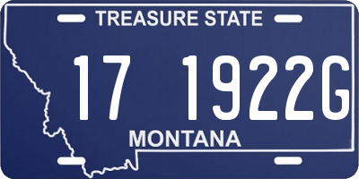 MT license plate 171922G