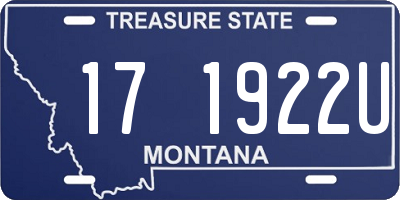 MT license plate 171922U