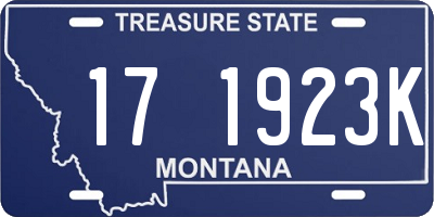 MT license plate 171923K