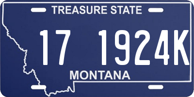 MT license plate 171924K