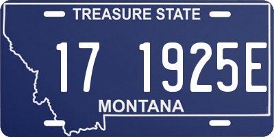 MT license plate 171925E