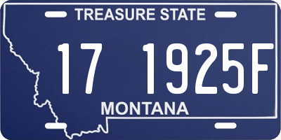 MT license plate 171925F