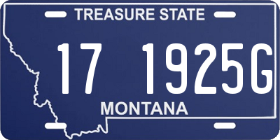 MT license plate 171925G
