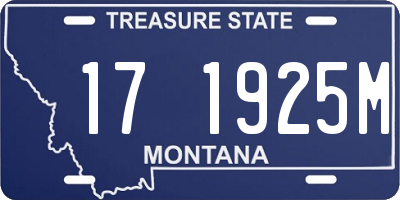 MT license plate 171925M