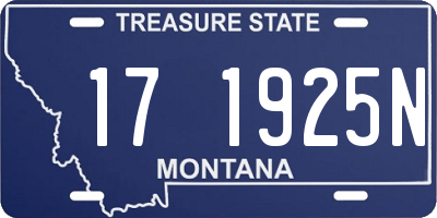 MT license plate 171925N