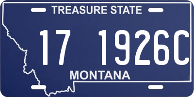MT license plate 171926C