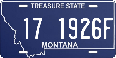 MT license plate 171926F