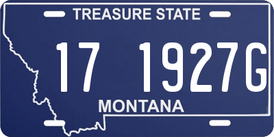 MT license plate 171927G
