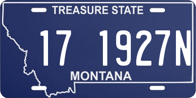 MT license plate 171927N