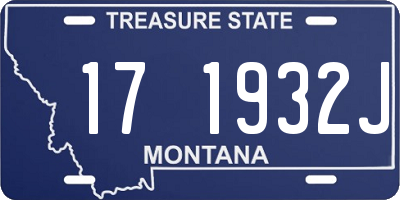 MT license plate 171932J