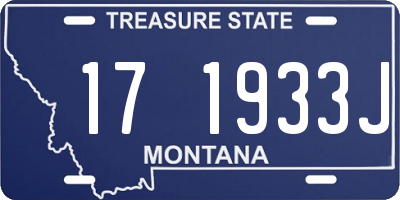 MT license plate 171933J