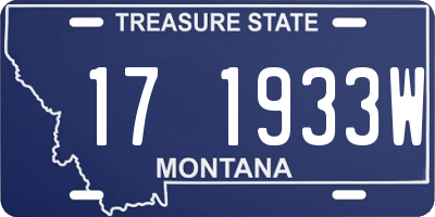MT license plate 171933W