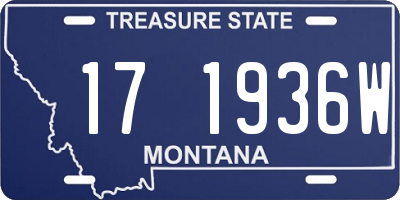 MT license plate 171936W