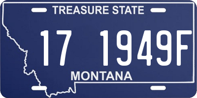 MT license plate 171949F