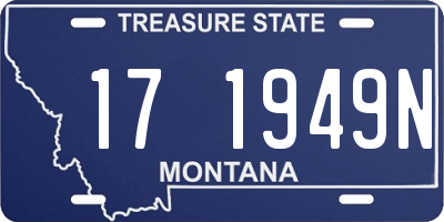 MT license plate 171949N