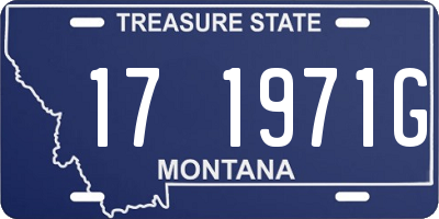 MT license plate 171971G