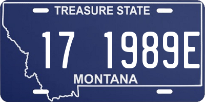 MT license plate 171989E