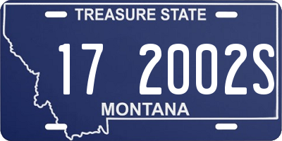 MT license plate 172002S