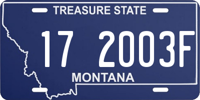 MT license plate 172003F