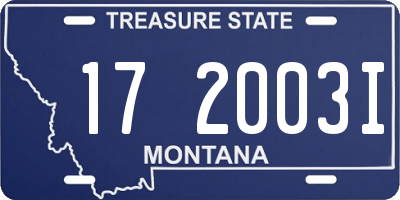 MT license plate 172003I