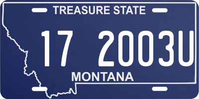 MT license plate 172003U