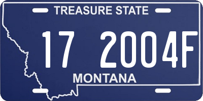 MT license plate 172004F