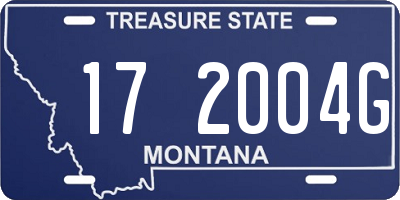 MT license plate 172004G