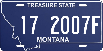 MT license plate 172007F