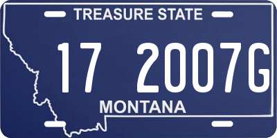 MT license plate 172007G
