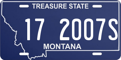 MT license plate 172007S