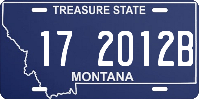 MT license plate 172012B