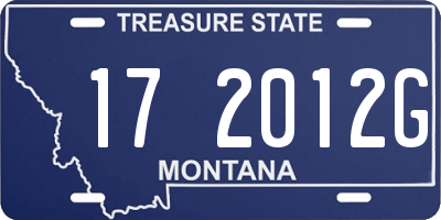 MT license plate 172012G
