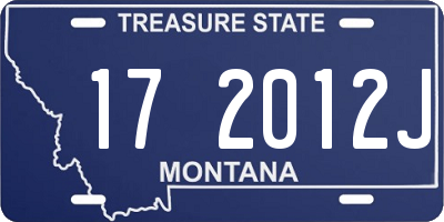 MT license plate 172012J