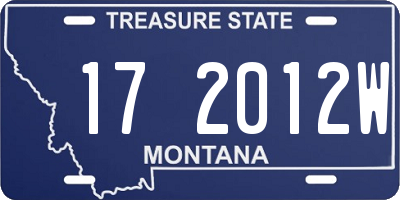 MT license plate 172012W