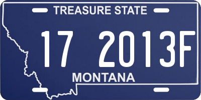 MT license plate 172013F