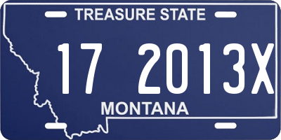 MT license plate 172013X