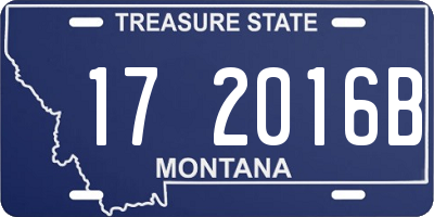 MT license plate 172016B