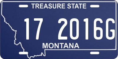 MT license plate 172016G