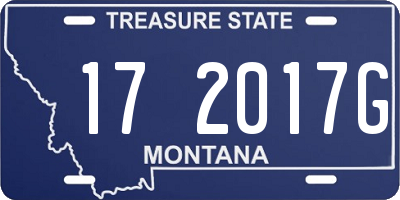 MT license plate 172017G