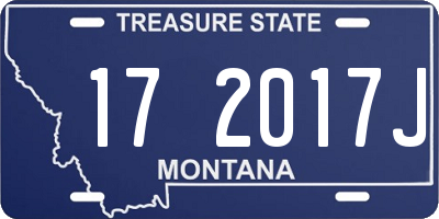 MT license plate 172017J